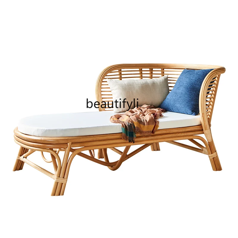 

Chaise Longue Sofa Single Beauty Bed Living Room Bedroom Recliner Leisure Toffee Chair Rattan Corner Sofas