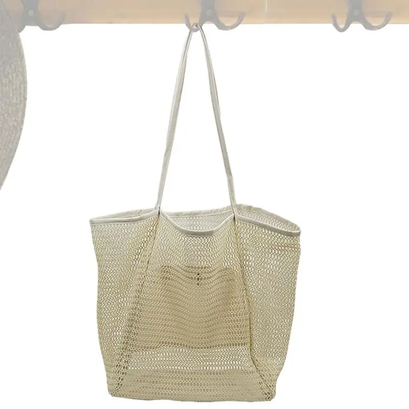 

Beach Bag Tote Foldable Mesh Tote Bag Lightweight Mesh Tote Bag For Beach Mesh Beach Tote For Toys Towel Flops Beach Essentials