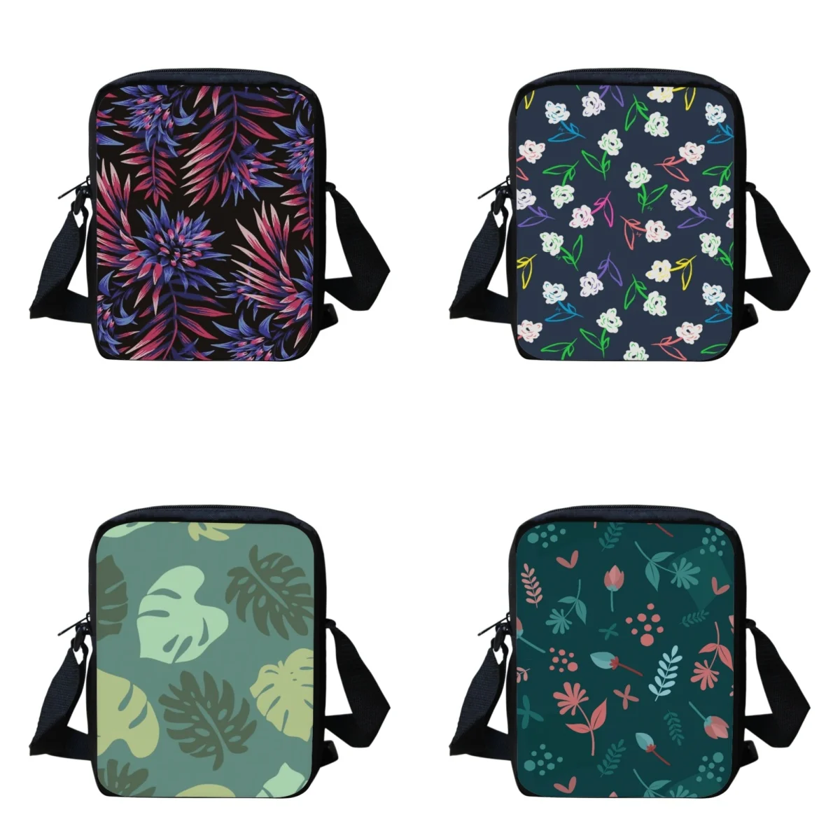 

Green Leaves Pattern Women Kawaii School Bags Portable Small Bookbags for Children Adjustable Kindergarten Kids Schoolbags