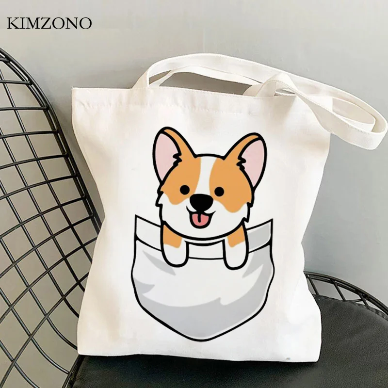 

Сумка для покупок Corgi, сумка для покупок, многоразовая Холщовая Сумка для покупок, Джутовая сумка для покупок ecobag, тканевая сумка для покупок