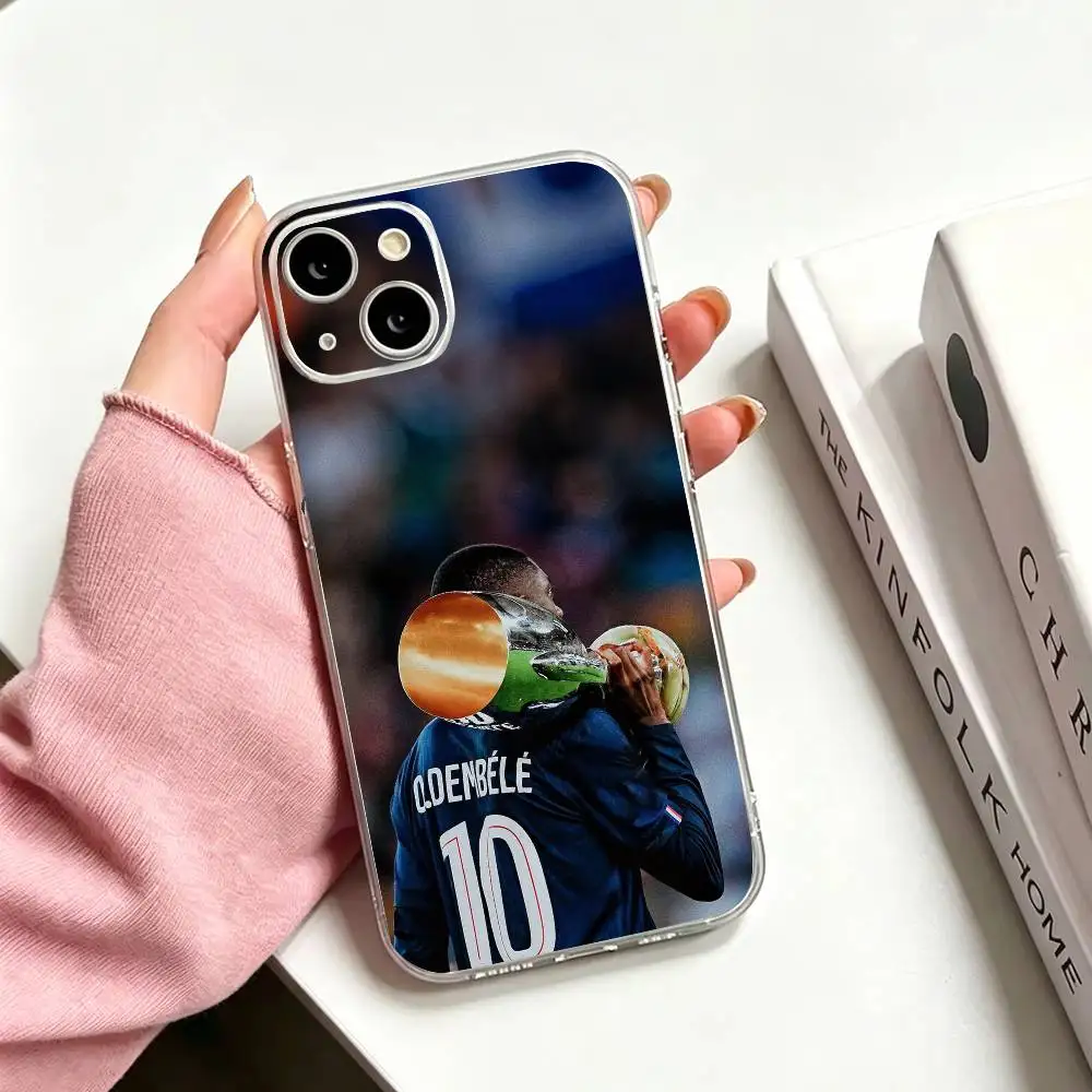 Фото Чехол для телефона Football for D-Dembele для iPhone 17 16 15 14 13 12 11 Mini Pro Max Plus, прозрачный №5