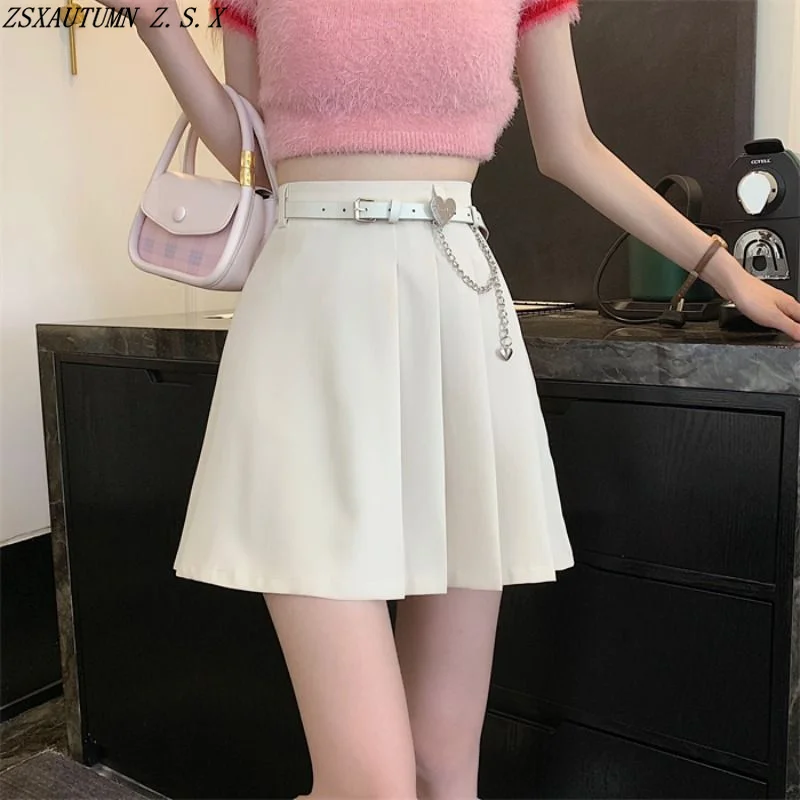 

Spring Summer New Pleated Short Skirt High Waist A-line Half Length Skirt for Women Korean Sexy Hot Girl Vintage Hip Wrap Skirts