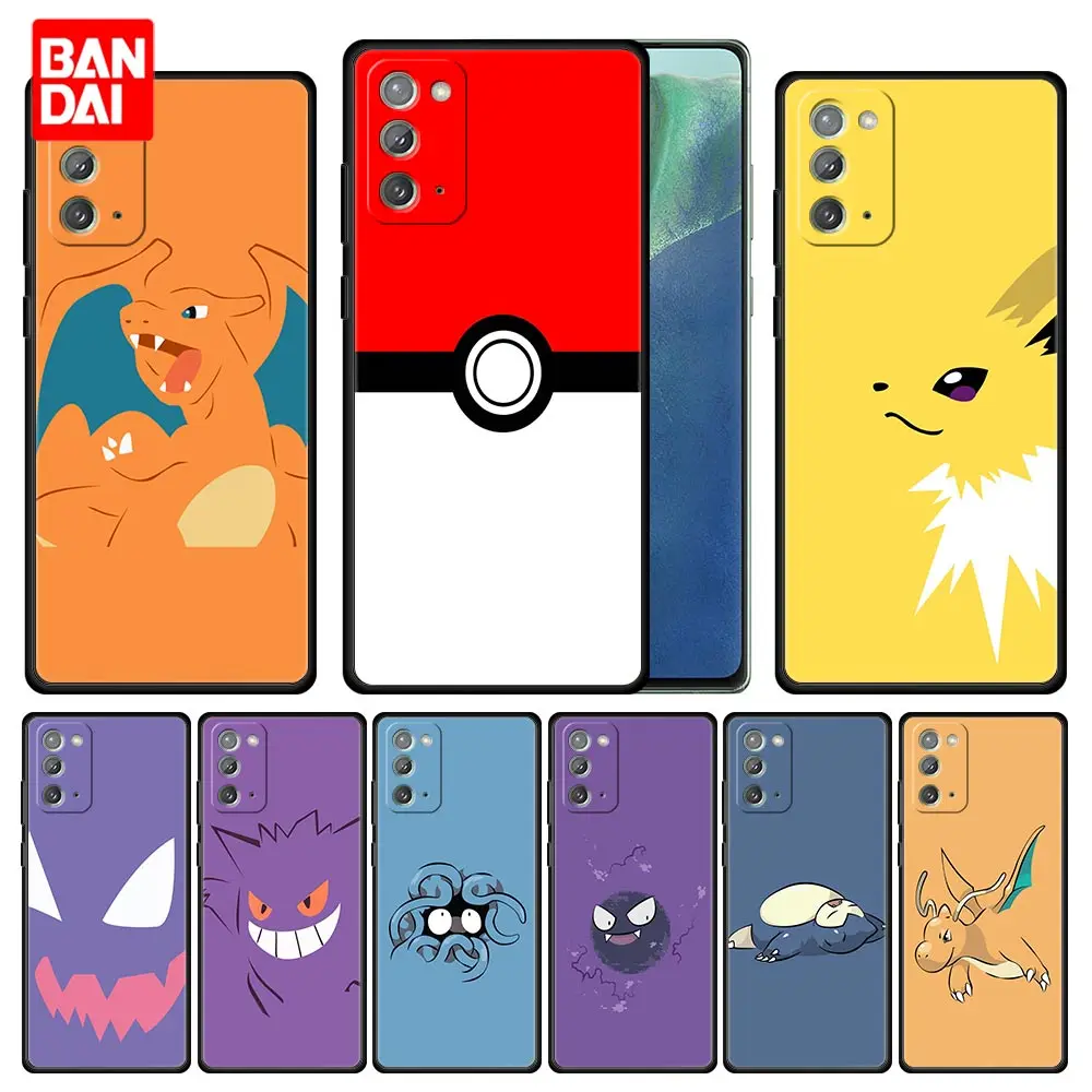 

Fashion Pokemon Anime Case for Samsung Galaxy Note 20 10 9 8 S21 S20 FE Plus Ultra Lite 4G 5G Capinha Cover Soft Silicone Black