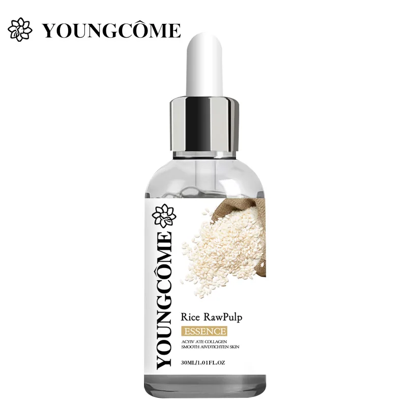 

YOUNGCOME 30ml White Rice Face Serum Hyaluronic Acid Liquid Essence Shrink Pore Moisturizing Whitening Nourishing Skin Care
