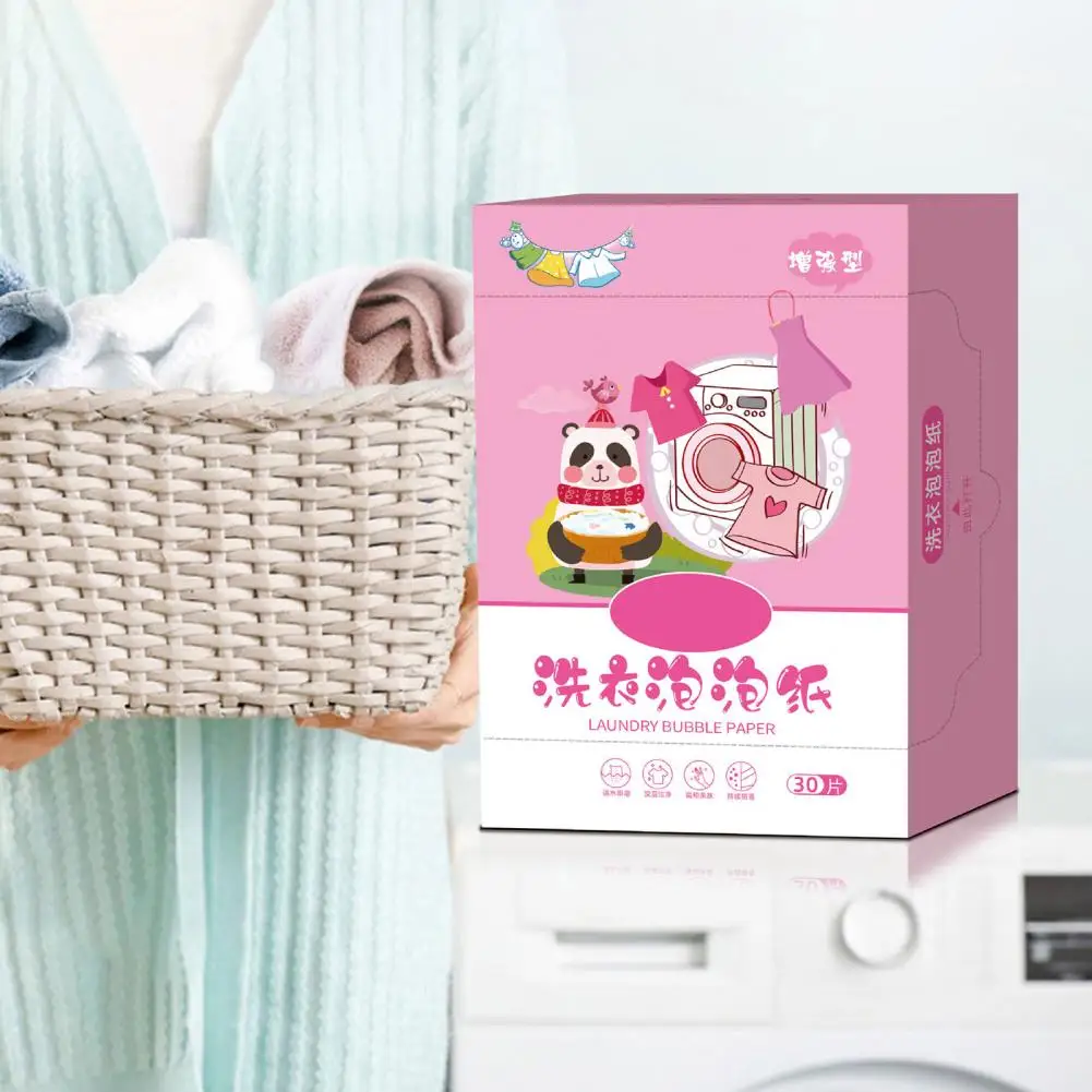 

30Pcs Eco Friendly Laundry Sheet Fragrance Technology Remove Odor Concentrated Detergent Paper for Home Washing Machine Clean