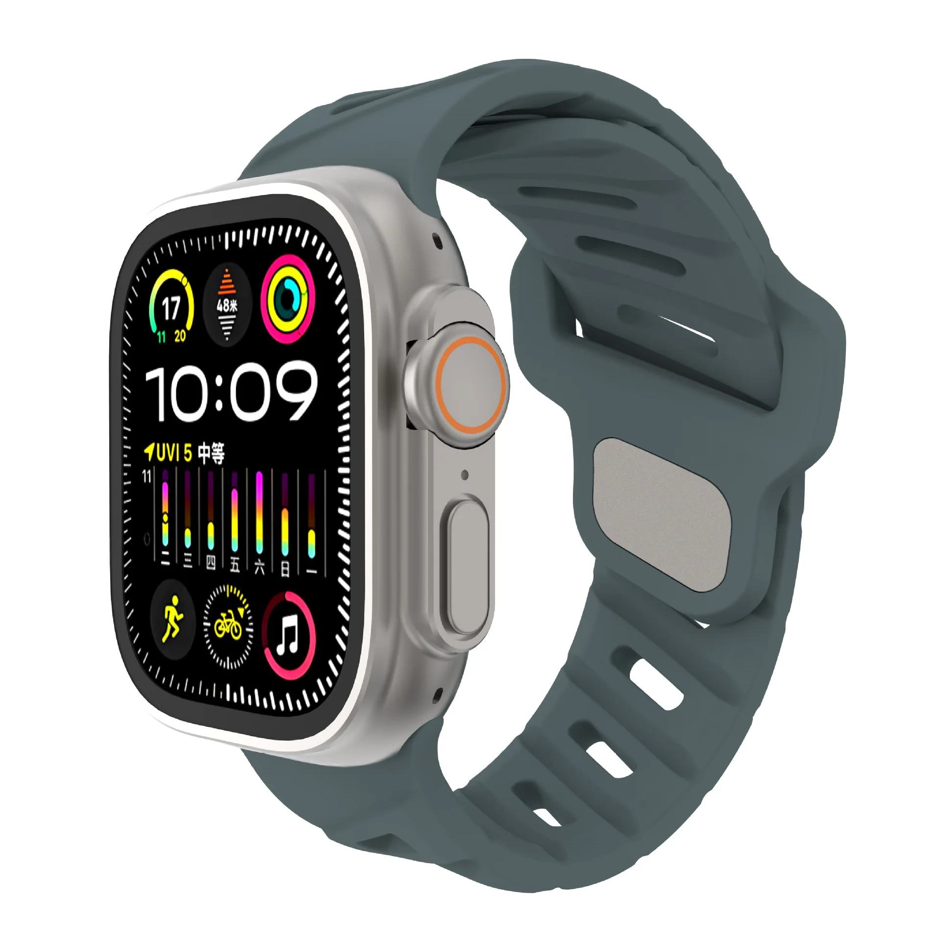 Фото Ремешок для Apple Watch Band Series 10 9 6 5 3 7 8 Ultra 2 SE 44 мм 45 мм 49 мм 46 мм 42 мм спортивный силиконовый браслет correa ремешки iWatch №5