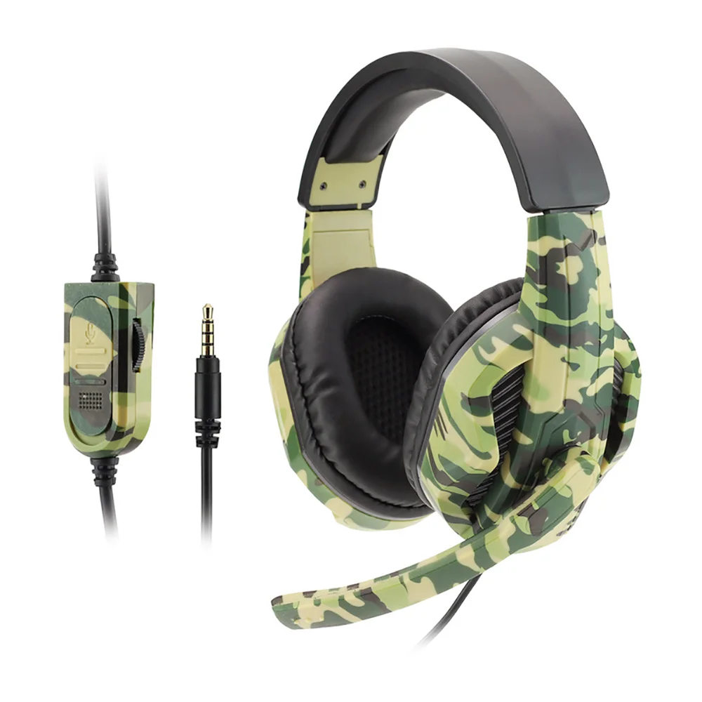 

Wired Game Headset for Phone Computer PS4 PS5 Xbox Bass Stereo High Quality Wired Earphones with Microphone Camo Headphones Gift