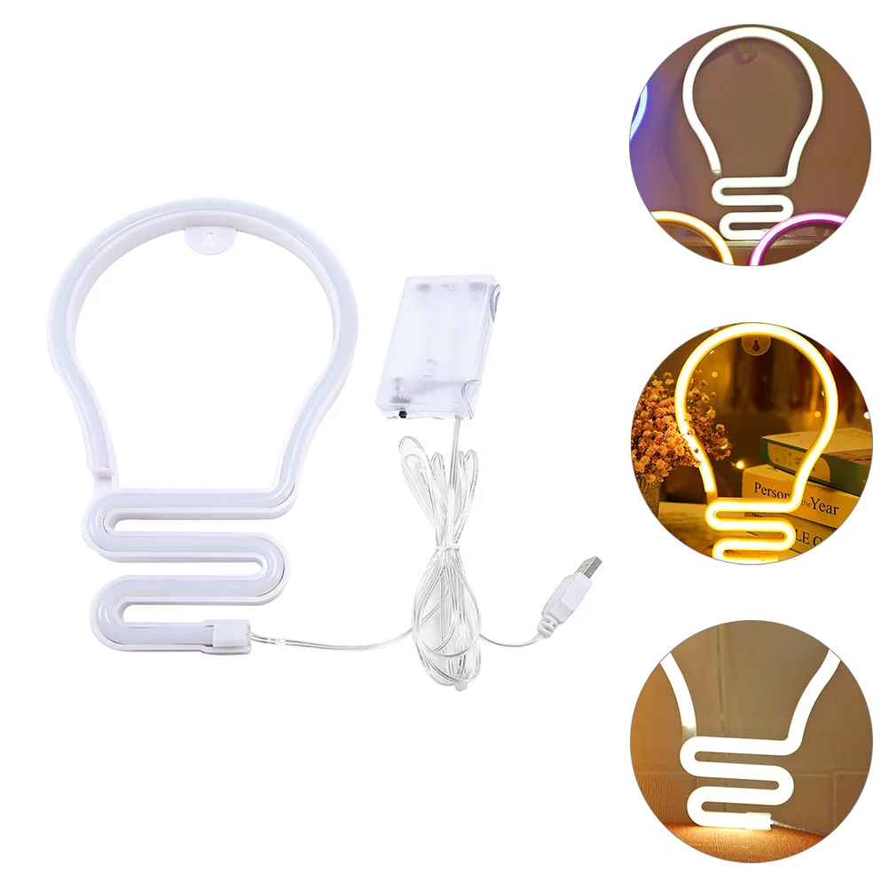 

1 Set Light Bulb Neon Lamp LED Modeling Light Night Lamp for Bedroom Bar Club