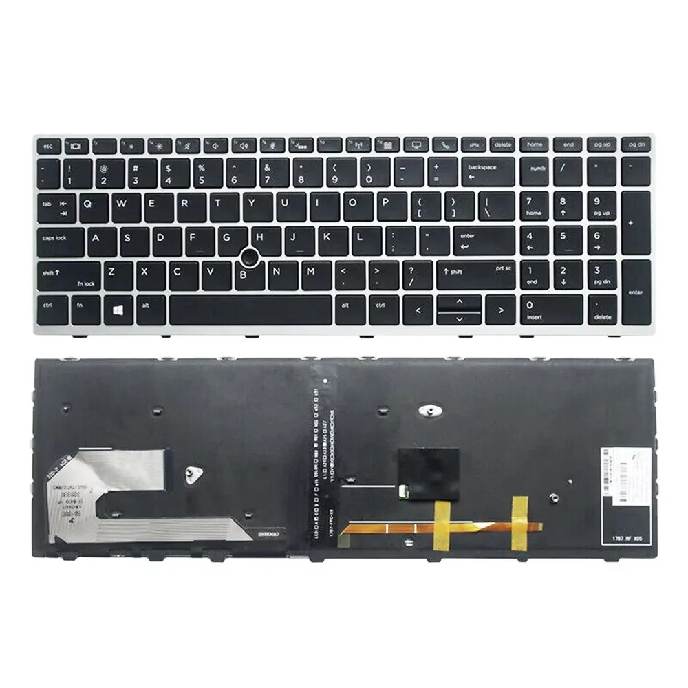 Клавиатура для HP ZBOOK 15 Elitebook 850 G5 G6 855 750 755 15u с подсветкой американская/российская