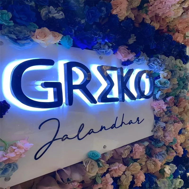 Изготовленный на заказ знак с подсветкой внешний логотип 3d алюминиевый световой