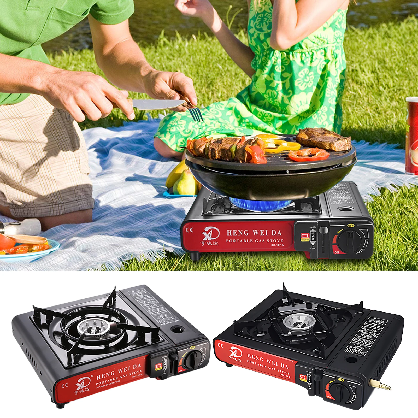 

Portable Camping Stove Double Single Burner With 3 Layers Flame Cassette Furnace Single Double Burners Camping Cooking Gear For