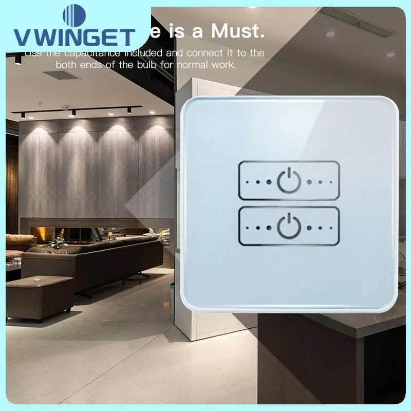 

Умный настенный выключатель с одним пламенем, 2000 Вт, умный выключатель Zero Firewire, настенный выключатель, настенный сенсорный выключатель, сен...