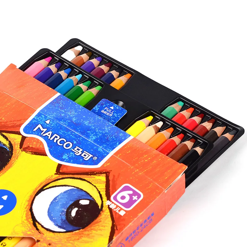 Tanie 24-kolor Gruby Pręt Tłustej Komplet Kredek Studentów Sztuki Kolorowanki Do Malowania Nauka Piśmienne Wyślij Pióro Strugarka