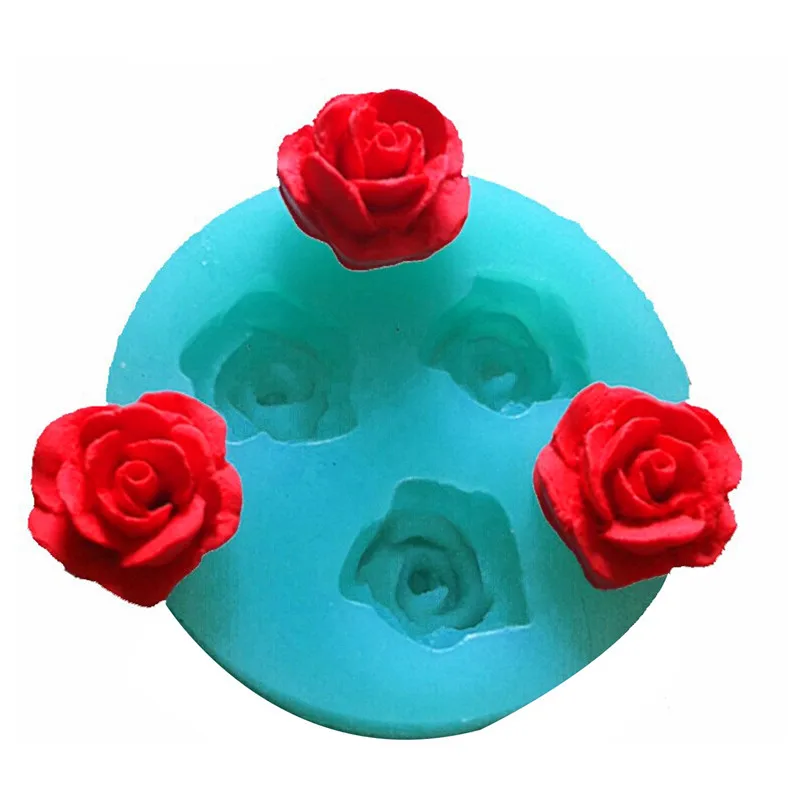 

3D Rose flowers chocolate wedding cake decorating tools 3D baking fondant silicone mold used to easily create poured sugar 2022
