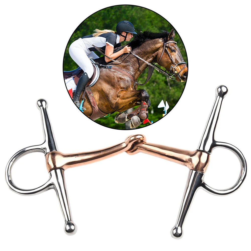 

Stainless Steel Horse Bit H-TYPE Full Cheek Snaffle Bits Copper Mouth Horse Tack Outdoor Sports Equestrian English Saddles