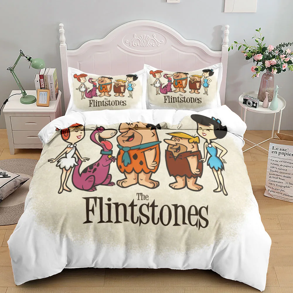 

My Childhood flintstone Bedding Set US Twin Full Queen King EU Single Double King Size Bed Linen Set