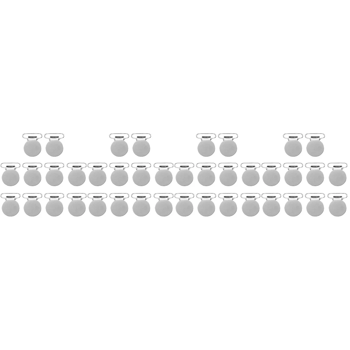 

40 pcs Fashion Suspender Clips Holders Round Metal Pacifier Clips Buckle Clips Sewing Tools for Men Women (Silver)