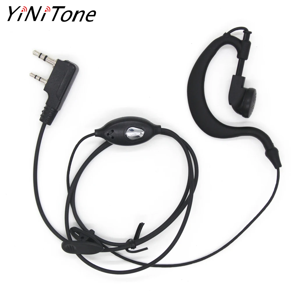 2PCS PTT Mic headphone Walkie Talkie Earpiece baofeng headset for UV-5R UV-5RE UV-6R BF-888S ksun Kenwood CB Two Way Radio