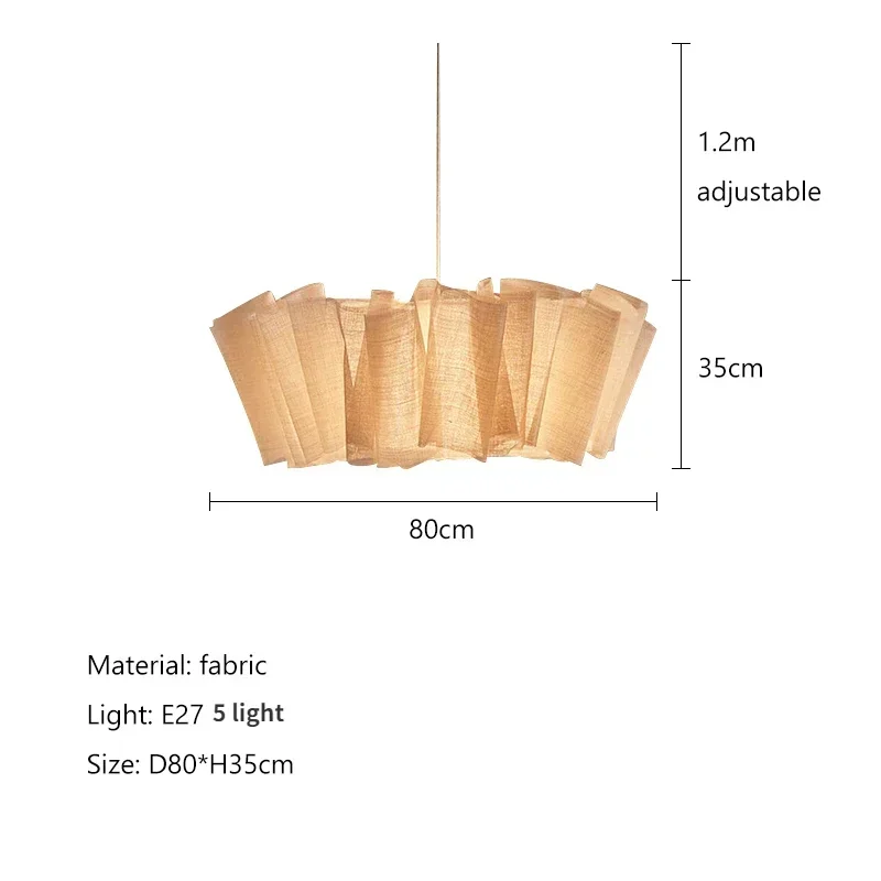 

Подвесной светильник VIGOUS Nordic Wabi Sabi тканевый
