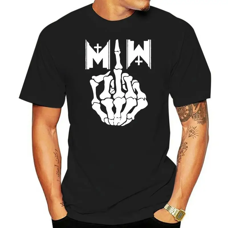 

Camiseta sin movimiento en blanco Miw, camiseta с бандой из металла в белом и черном цвете, camiseta de talla estadounirich