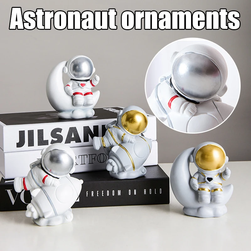 

Resin Astronaut Statues Nordic Style Table Ornaments Miniatures Cosmonaut Model for Car Dashboard Decoration VC