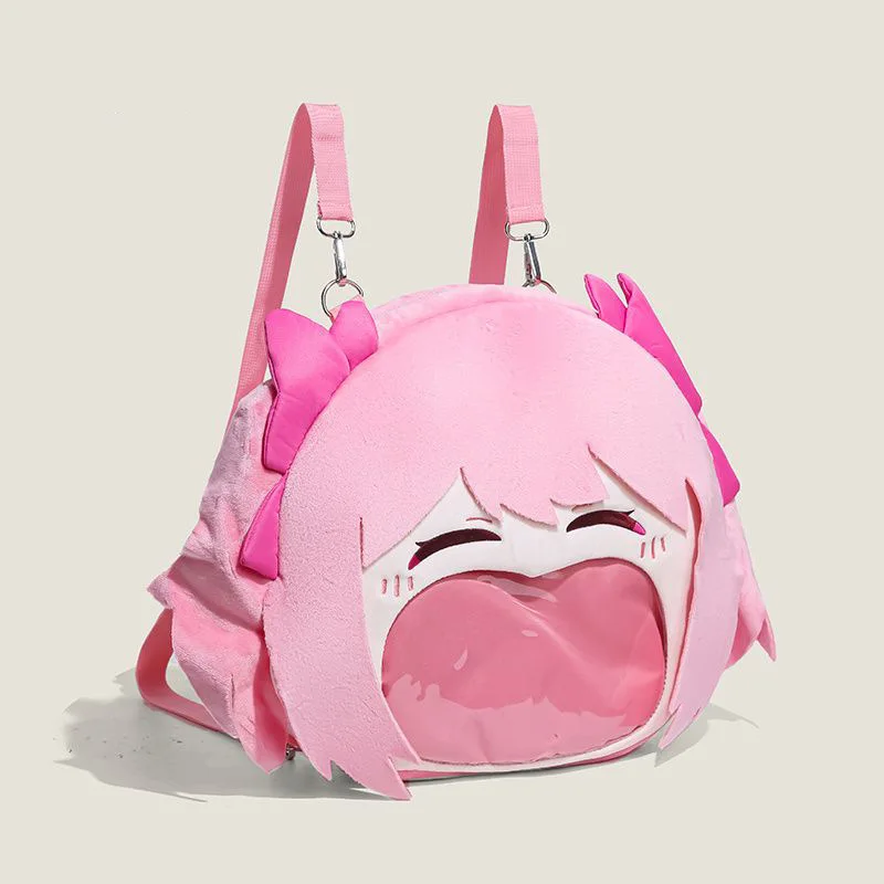Фото Mahou Shoujo Madoka Magica плюшевый рюкзак Itabag аниме прозрачная сумка с большим ртом Kawaii сумка через плечо значок для косплея праздничный подарок №5