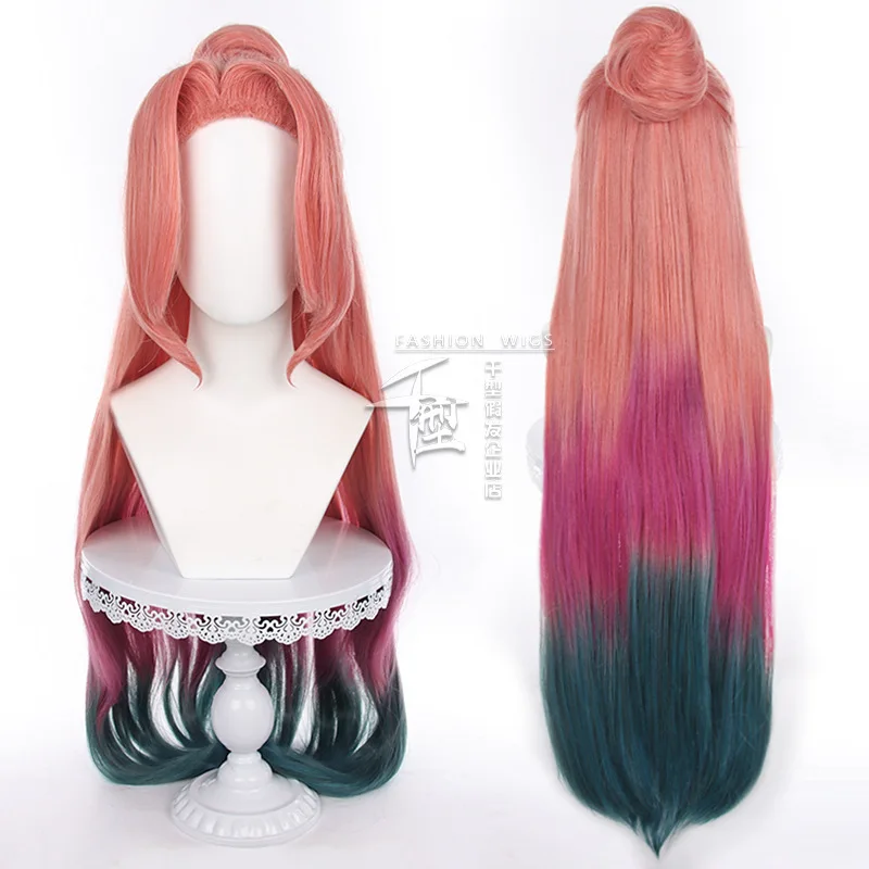 

Synthetic Hair LOL Prestige Ocean Song Seraphine Cosplay Wig Women 85cm Long Gradient Color Party Wigs Heat Resistant