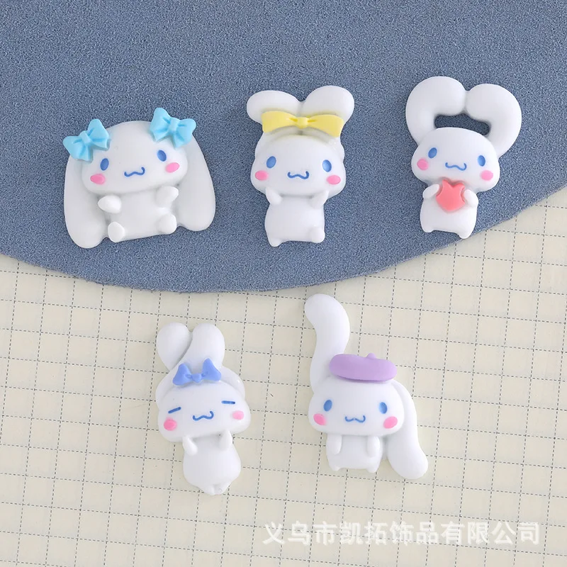 

Kawaii Cartoon Aniem Sanrio Cinnamoroll Diy Accessories Mobile Phone Shell Headgear Hairpin Car Decoration Cup Resin Patch Girl