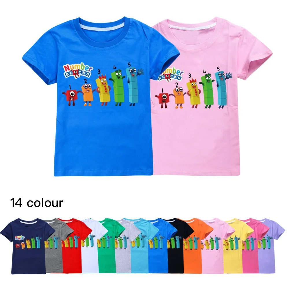 

Boy T Shirt For Girls Tops Summer 5 Birthday Graphic Tee Numberblocks Children Clothing Kids Clothes Girl 2 To 14 Boys t-shirts