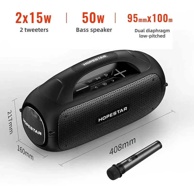 Портативный беспроводной музыкальный центр Hopestar A50 80W Bluetooth