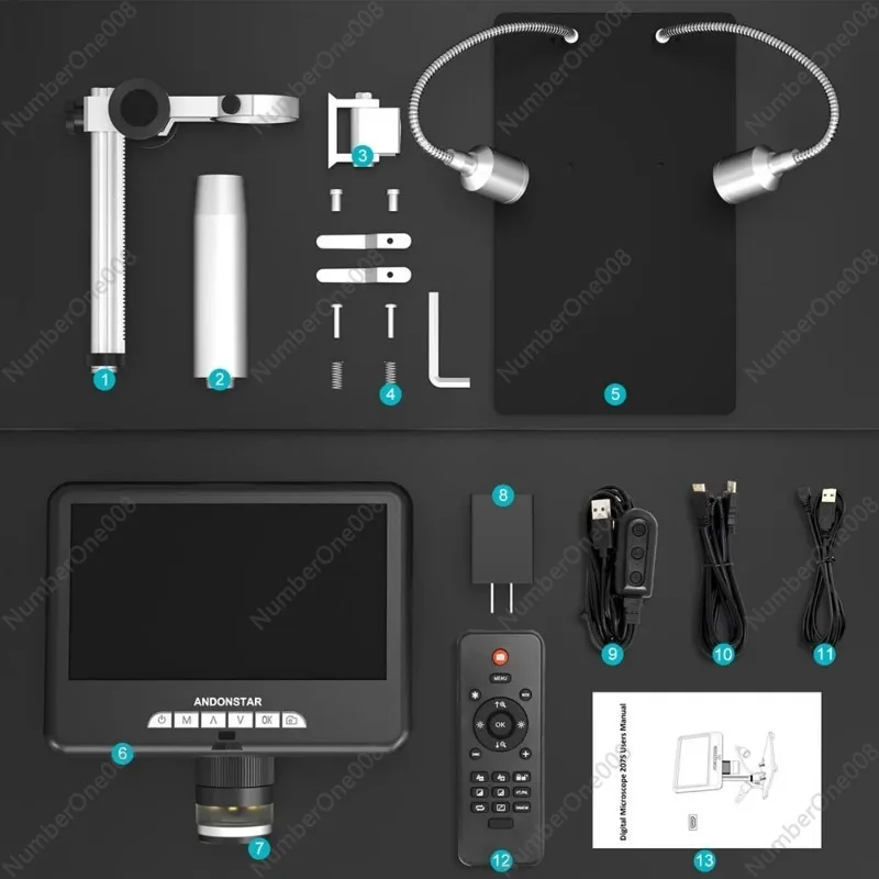 Andonstar AD207S 7-дюймовый цифровой микроскоп с UHD-экраном для пайки и ремонта