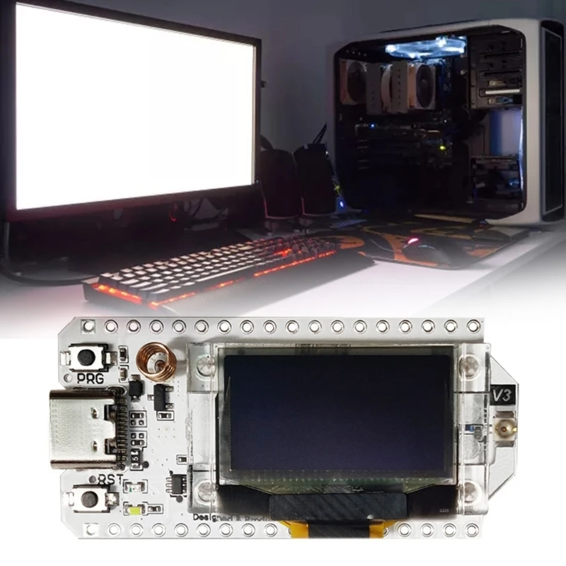 

Wireless Development Board ESP32+LoRa 0.96''OLED Display Screen Support LoRaWan WIFI Bluetoothcompatible SX1262 ESP32-S3