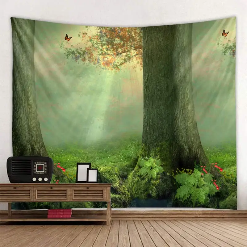 

"Beautiful Forest Tapestry Bohemian Decoration For Female Room Tapestries Home Living Room Decoration Wall Cloth Tapestries Tapi