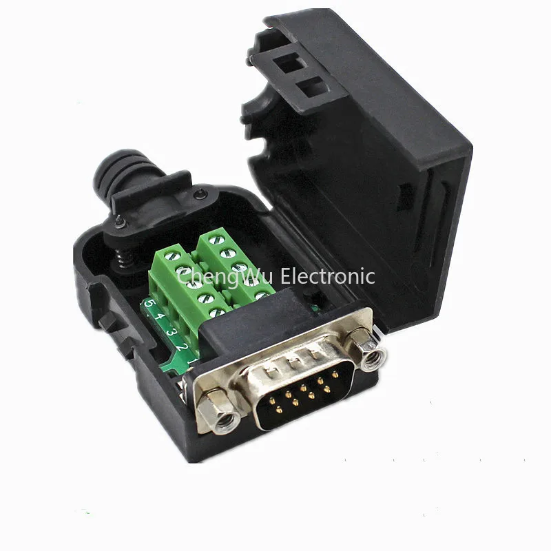 Двухрядный DB9-контактный беспаечный разъем Плата адаптера RS232/485 9P