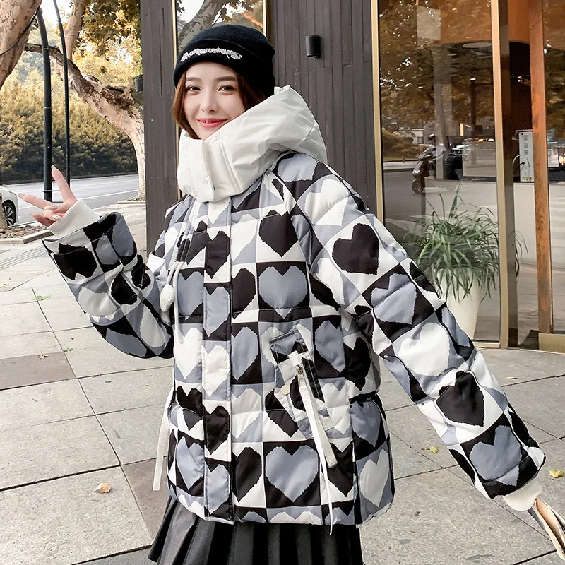 Women's hooded cotton jacket 2022 winter new casual fashion ladies Korean stand-up collar coat sweet college girl's coat