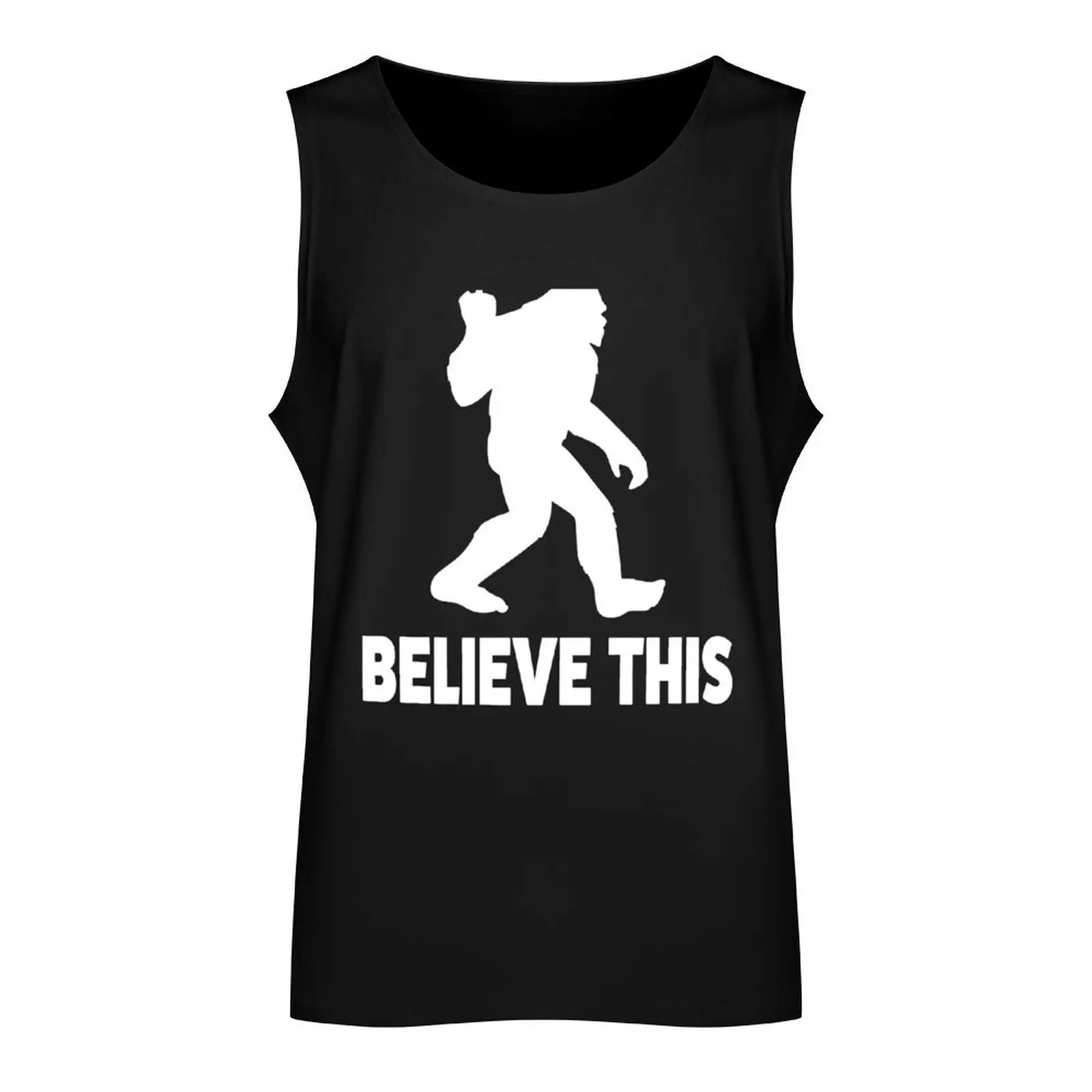 Bigfoot Middle Finger Believe This Sasquatch Забавная майка для спортзала мужчин Мужская спортивная