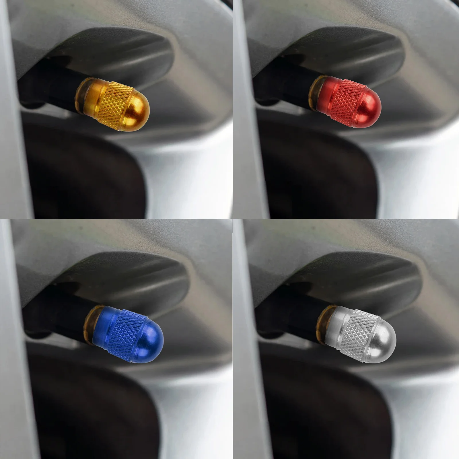 

4 шт./компл. универсальные короткие креативные колпачки из алюминиевого сплава для клапанов автомобильные колпачки для пылезащитных клапан...