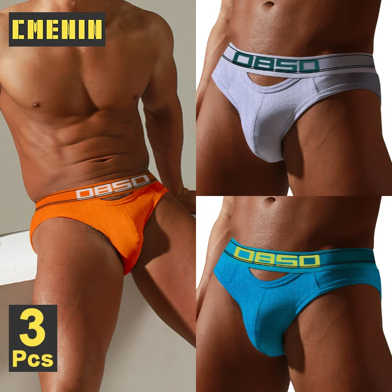 

CMENIN BS 3Pcs Quick Dry Sexy Man Underwear Brief Men Underpants Ins Style Cotton Slip Gay Panties Jockstrap Men's Briefs Slipy