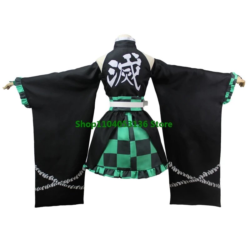 Anime Demon Slayer Kamado Tanjirou Cosplay Costumes adults kids Agatsuma Zenitsu Christmas Party Women Uniform Dress gift