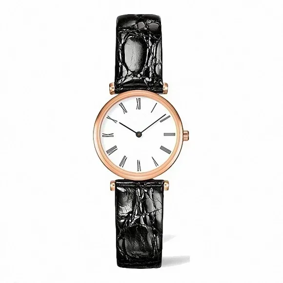 Роскошные новые женские часы Jialan Quartz Black Leather Gold Reloj Hombre