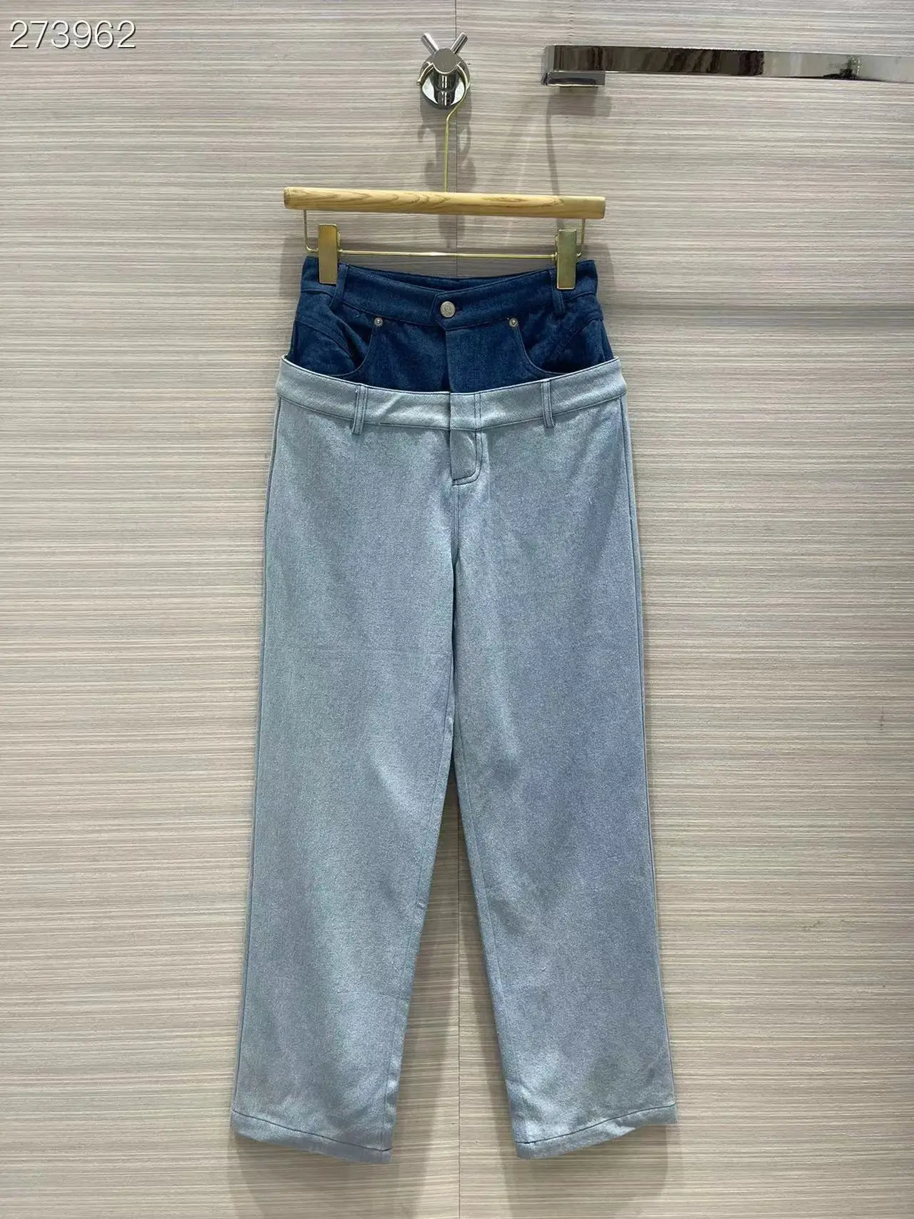 Fyion High Quality Women's Top Jeans Pants Fashion Runway Casual Long Denim Color Patchwork Wide Leg Pants Summer 2022 Design