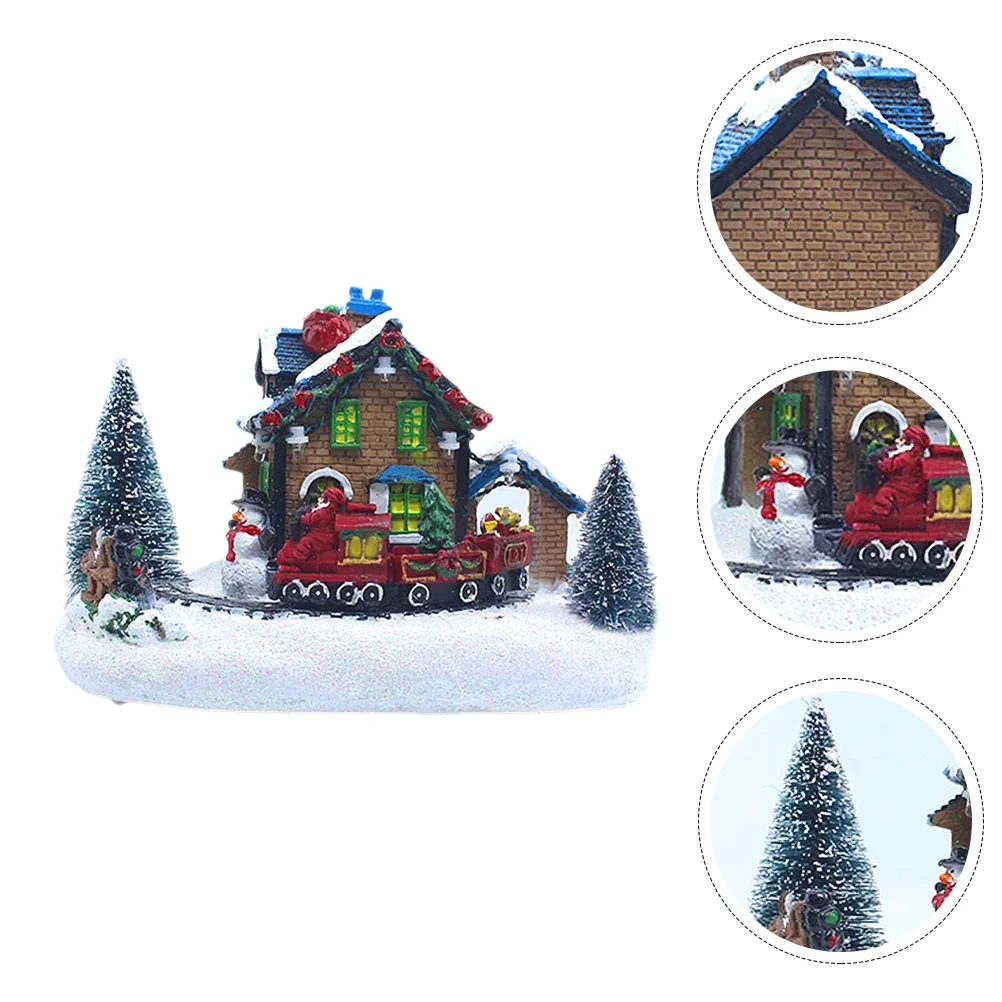 

Christmas Ornaments Xmas Decor Glowing House Desktop Figurines Home Decorative Craft Luminous Rustic Unique Adorn