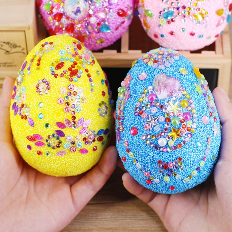 

1 Set Children's Handmade Materials Diy Making Toys, Creative Easter Eggs Painted Snowflake Mud Decoration Set