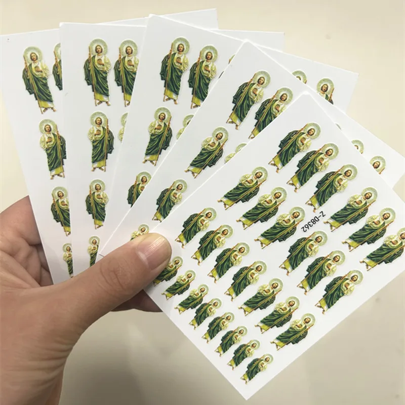 

1pcs Virgin Mary Nail Stickers Adhesive Waterproof Transfer Decals Slider For Nails Art Decorations Nail Supplies Manicure Wrap