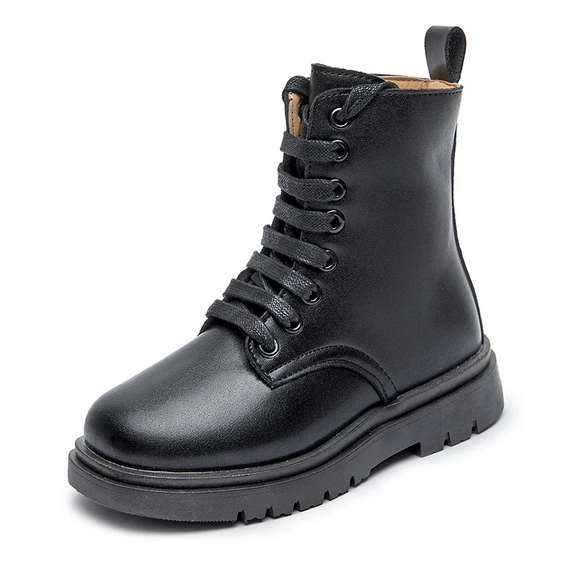 

Children's Fashion Long Sleeve Plush Performance Warm Single Boots Girls' Solid Color Trend Soft Sole Sports Flat Sole Boots