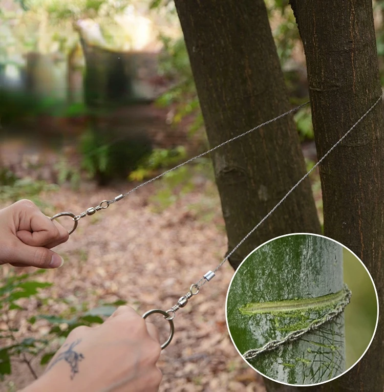 

Пила из нержавеющей проволоки для выживания на природе, Дорожный комплект для экстренных случаев, оборудование для резки кремня, уличная пи...