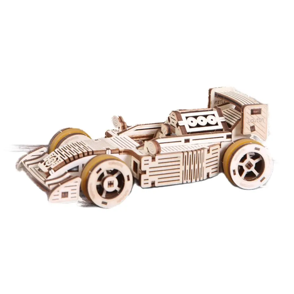 

DIY Mechanical Race Cars Puzzles Assembling Building Construction Blocks Models 3d Moveable Laser Cuting F1 for Teen Adults