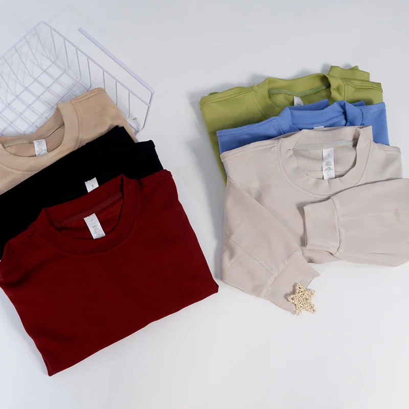 Lulu Oversized Long Sleeve Shirt Cropped Sweatshirt Waist Length Crew Relaxed Fit Workout Top Casual Wear