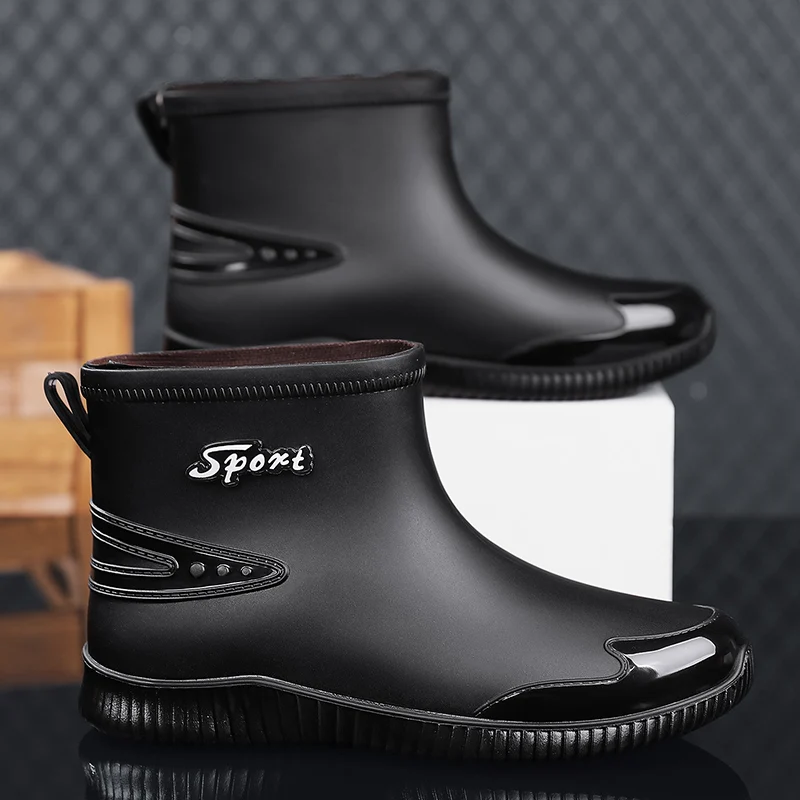 

Men Rain Shoes Plus Velvet Keep Warm Middle Barrel Comfortable Wear-Resistant Non-slip Fashion Wild Water Proof Winter Main Push