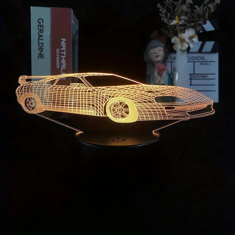 Ночная подсветка для спортивного автомобиля 3D иллюзионные ночники 7 цветов